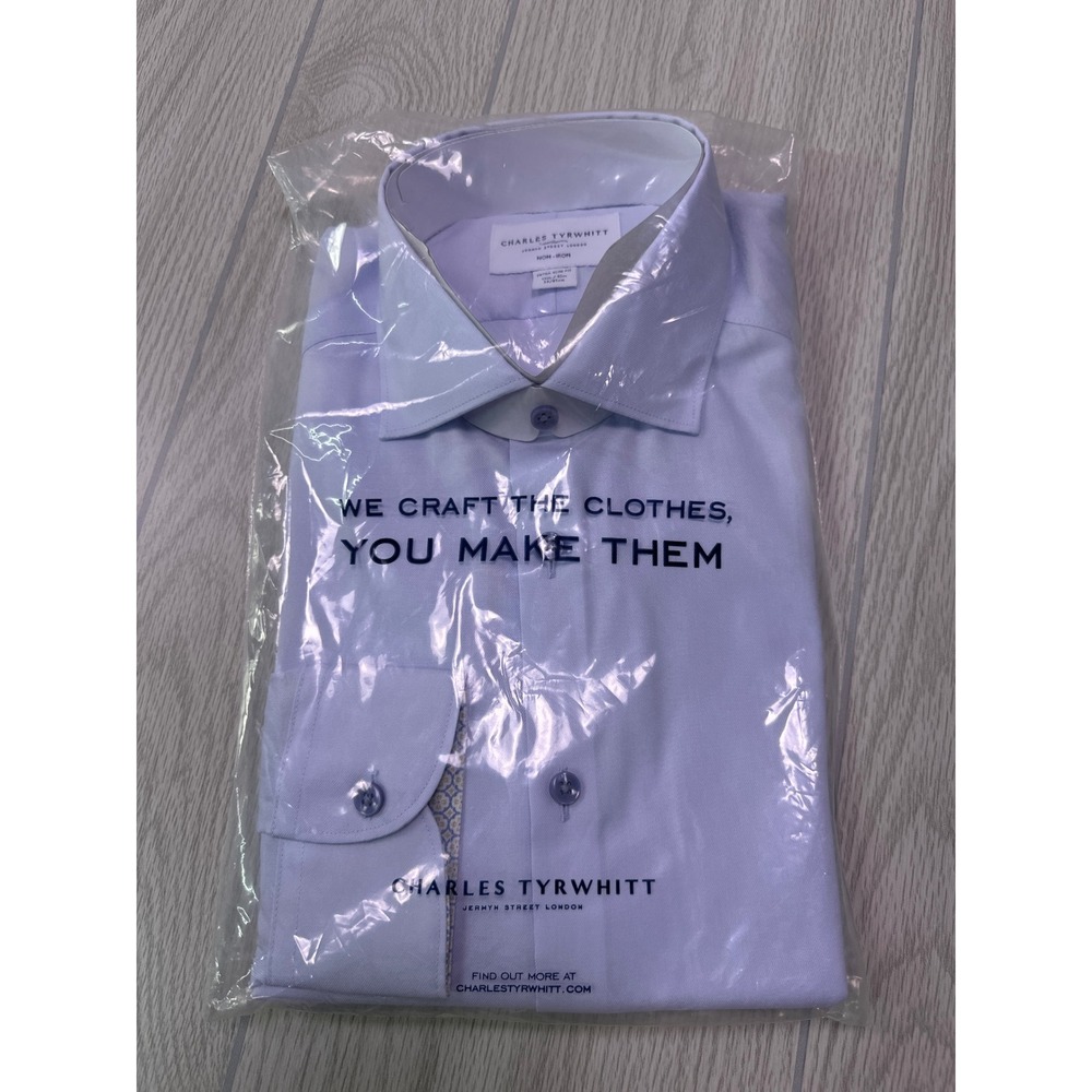 Charles Tyrwhitt Extra Slim Fit Non-Iron Stretch Dress Shirt Sky Blue‎ 15.5/32